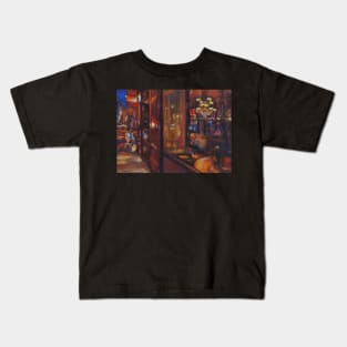 Cafe at Rue Lucien Sampaix, Paris Kids T-Shirt